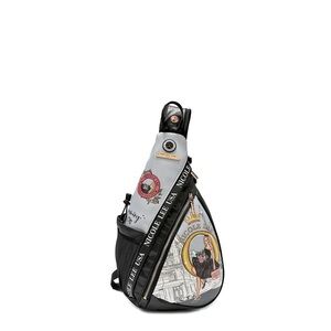 Nicole Lee Black and White Graphic Belt Bag